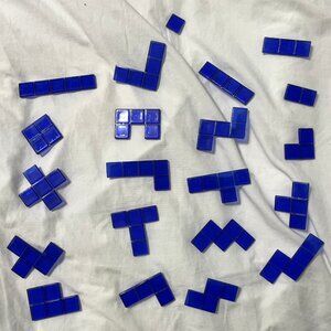 Lot of 21 Blue Tiles Replacement Game Pieces Blokus or Craft Crafting Full Set